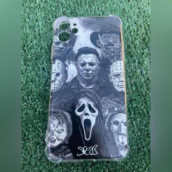 Halloween Phone Case | horror faces | black and white - Picture 1 of 3